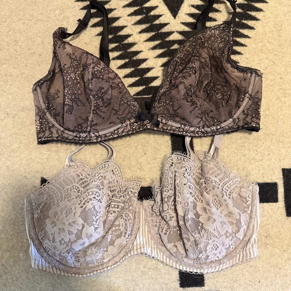 Victoria's Secret Lace Bras Black and Grey Intimates